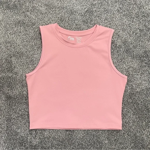 ZYIA Muted Pink Hi-Neck Stronger Tank - Picture 5 of 10